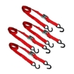 1″ x 6′ S-Hook Cam Buckle Tie-Downs, 4 Pack Blister