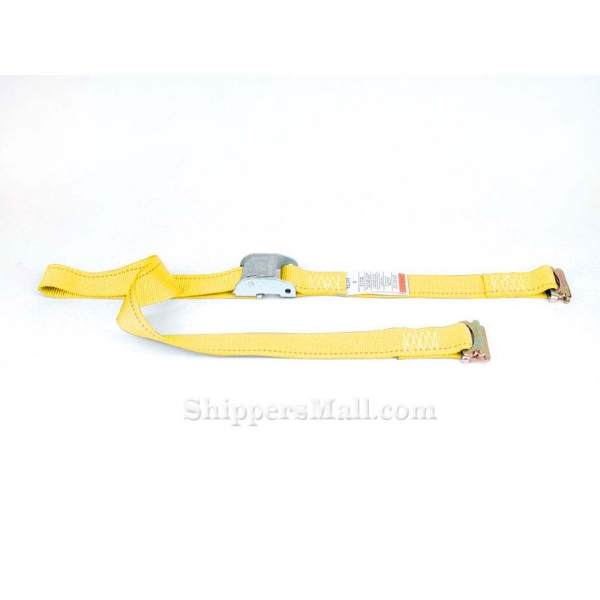 Cam Buckle E-track Strap with 3 pc end - 12' Yellow