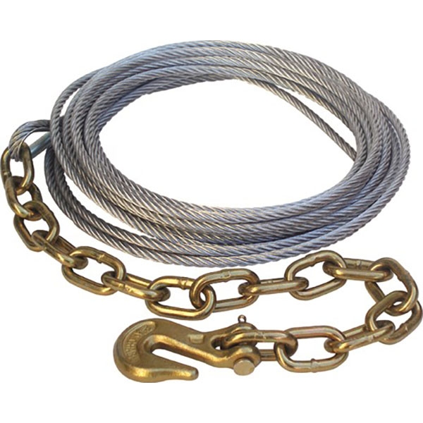 1/4" x 32' Cable Tiedown, Chain Anchor w/Grab Hook