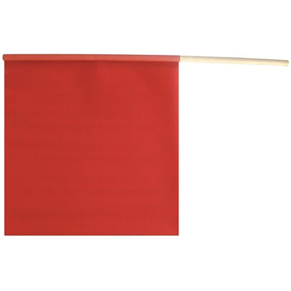 18" x 18" Red Safety flag & Wooden Dowel