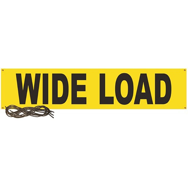 18" x 84" Wide Load & Oversized Load Reversible Banner w/ Sewn-in Ropes