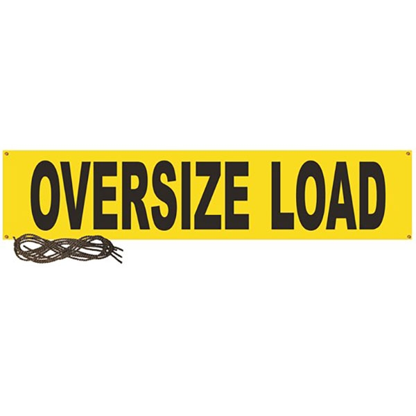 Wide Oversized Load Banner w/ ropes. Double Sided. 14" x 72"