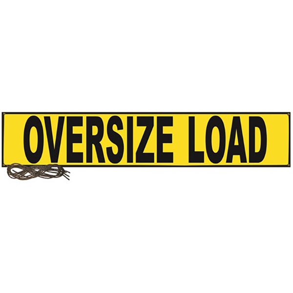 Oversize Load Banner 18" x 84" w/44" Ropes