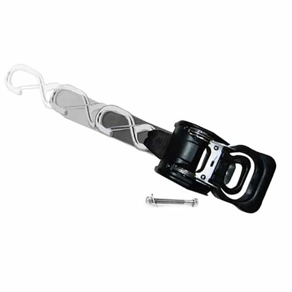 1-7/8″ x 4′ SS Retractable Ratchet Strap, Bolt on, w/S Hook has safety clip