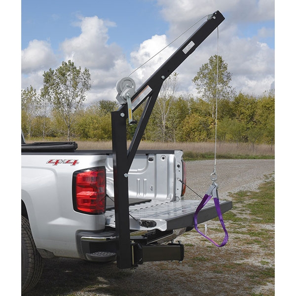 Trailer hitch-mounted-jib-crane-pickup-truck