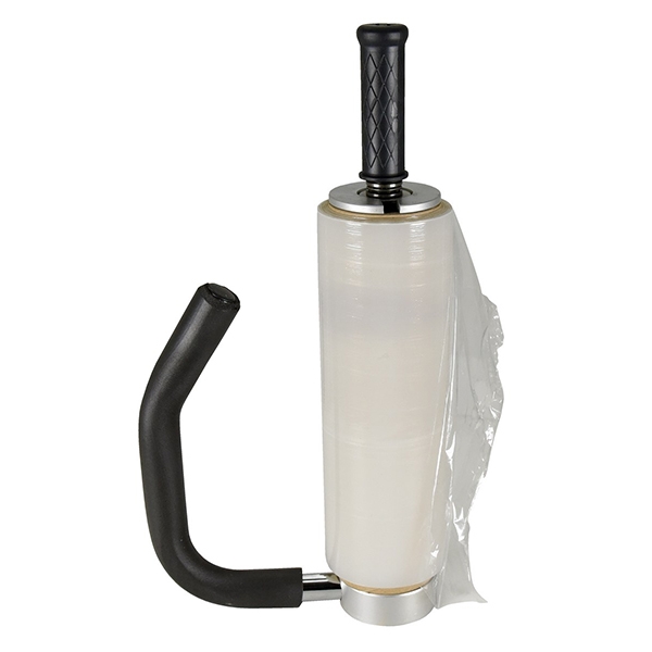Stretch wrap dispenser with foam ergonomic style handle, Vestil P/N: SW-HAND-BG 