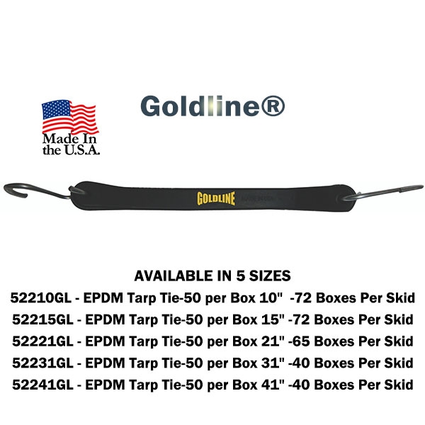 Goldline® Heavy Duty EPDM Tarp Ties are Made in America and have been a favorite with fleets and independent owners for 40 years a
