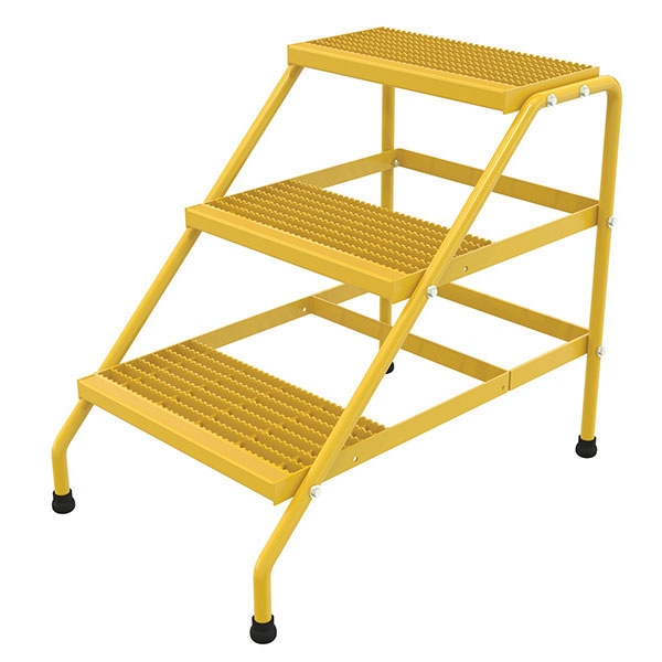 Alum Step Stand- 3 Step Knock-Down Yellow