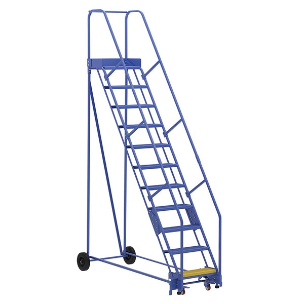Warehouse Ladder 58 Degree Angle, Perorated 7 Step 14 In