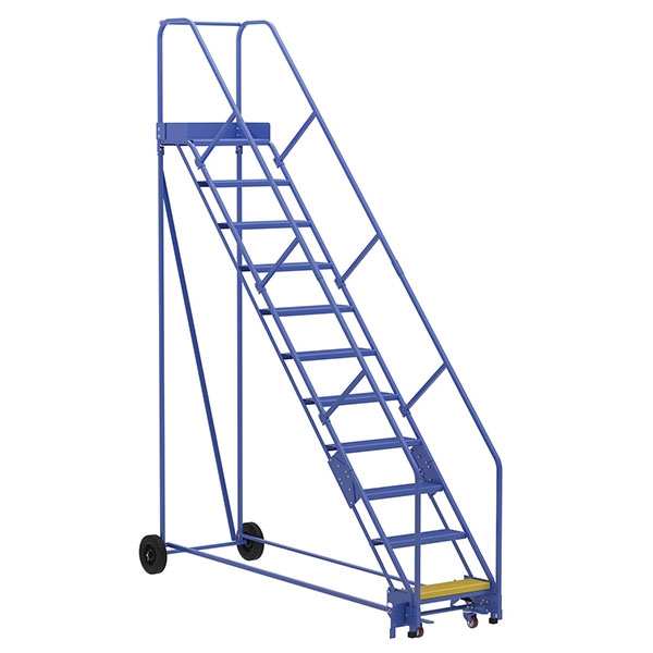 Warehouse Ladder 50 Degree Angle, Perorated 7 Step 14 In