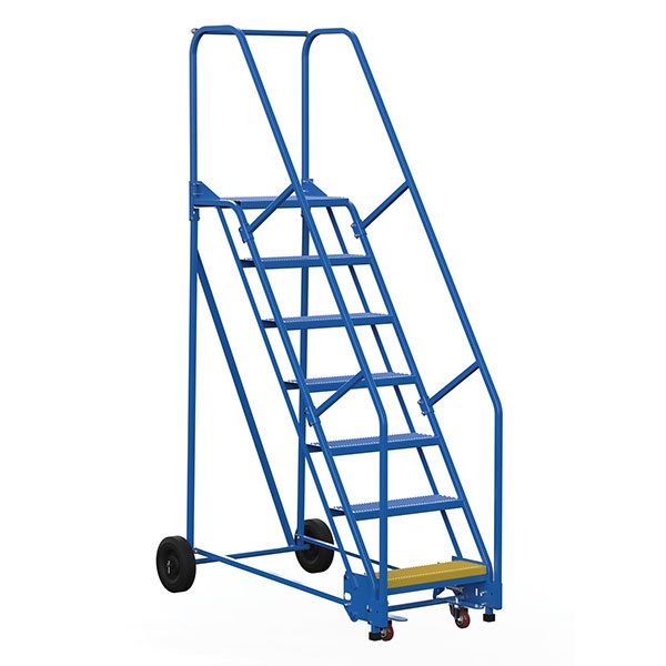 Warehouse Ladder 58 Degree Angle, Perorated 9 Step 14 In