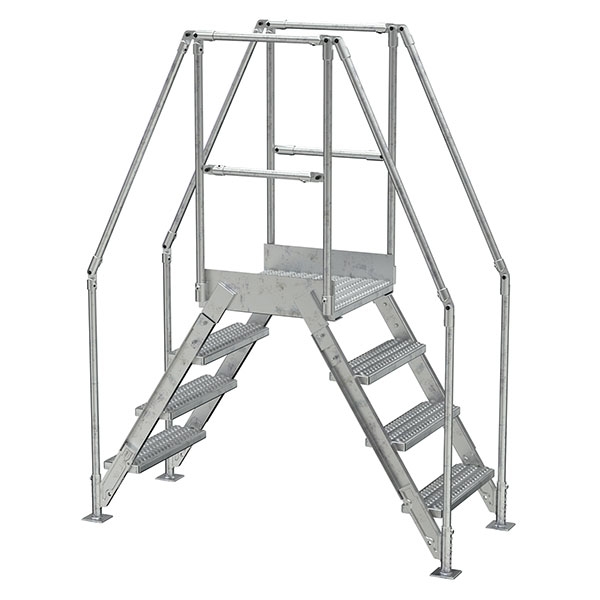 Galvanized Cross-Over Ladder 67X82.15 In 4 Step