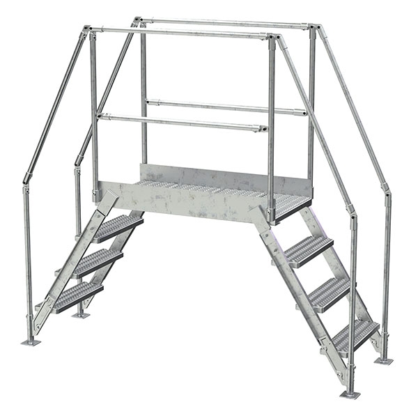 Galvanized Cross-Over Ladder 91X82.15 In 4 Step