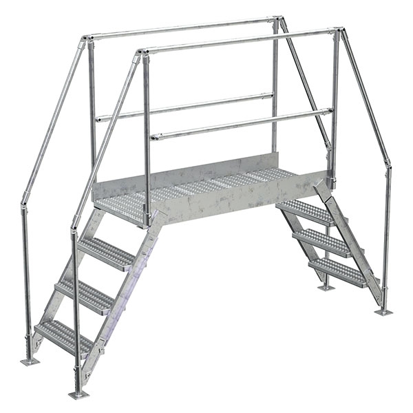 Galvanized Cross-Over Ladder 103X82.15 In 4 Step