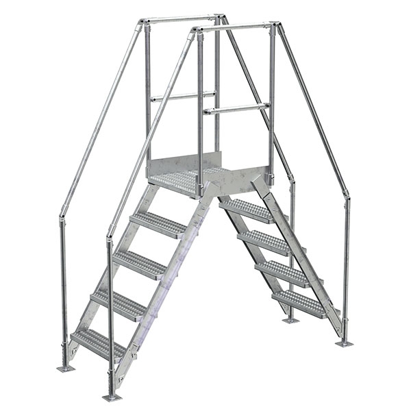 Galvanized Cross-Over Ladder 79.5X92.15 In 5 Step