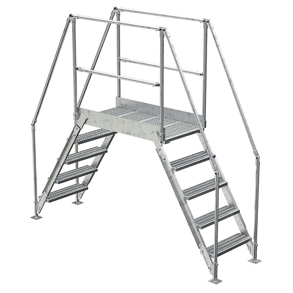 Galvanized Cross-Over Ladder 103.5X92.15In 5 Step