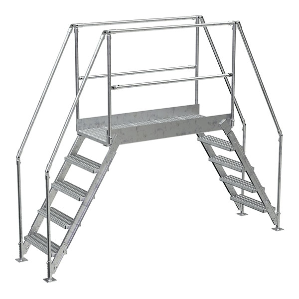 Galvanized Cross-Over Ladder 115.5X92.15In 5 Step