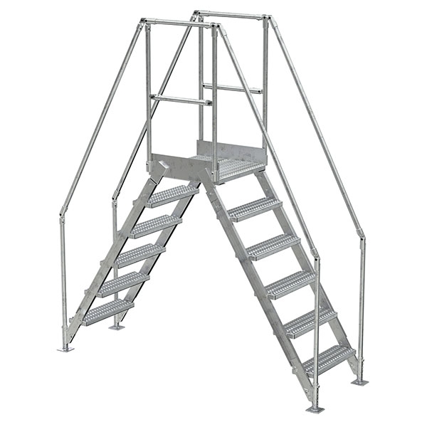 Galvanized Cross-Over Ladder 92X102.5 In 6 Step