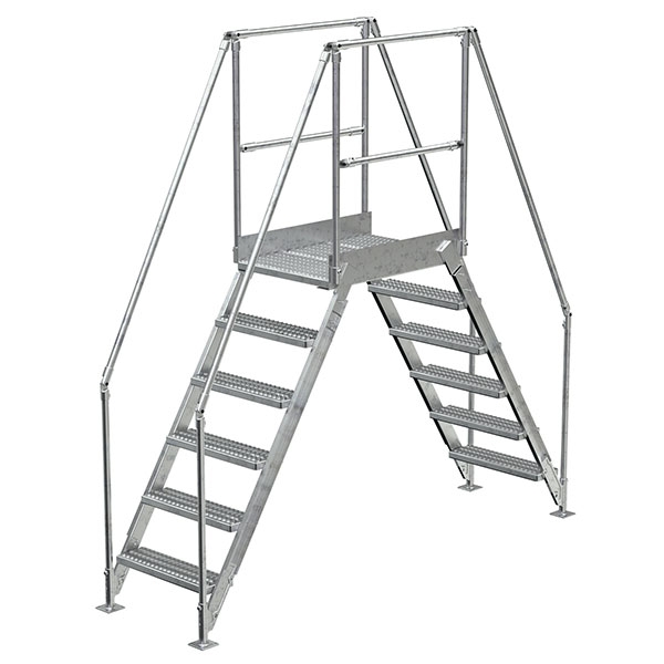 Galvanized Cross-Over Ladder 104X102.5 In 6-Step
