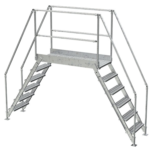 Galvanized Cross-Over Ladder 128X102.5 In 6 Step