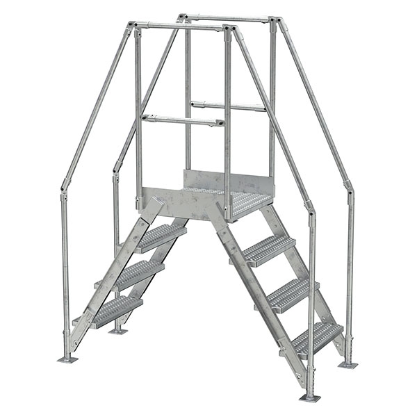 Aluminum Cross Over Ladder 14" Wide 4 Step
