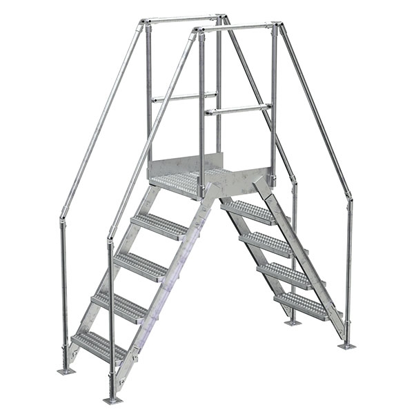Aluminum Cross Over Ladder 14" Wide 5 Step