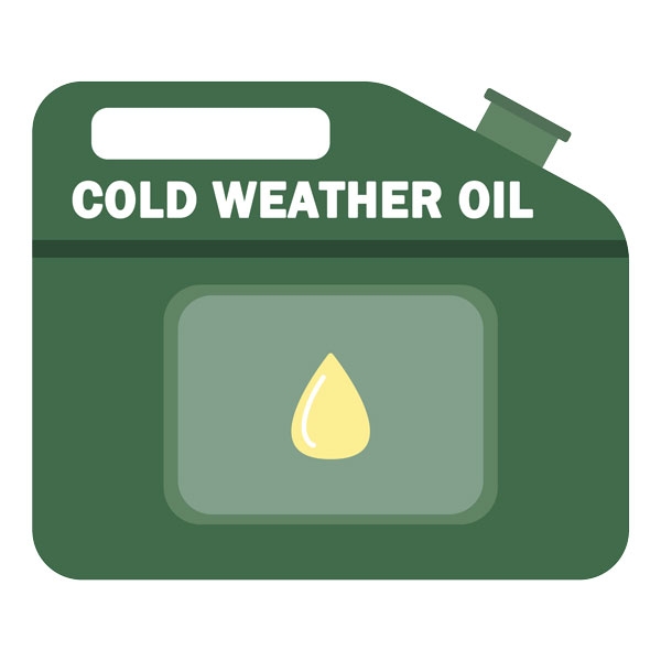 Cold weather oil, less than 1/2 gallon, oil pour point -50F