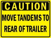 Move tandems sign, reverse text or regular text.