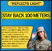 US Military Convoy Sign, Stay Back 100 Meters, Alum HIP 0.063 - 50" X 8"