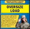 US Military Convoy Sign, OVERSIZE LOAD, Alum HIP 0.063 - 50" X 8"