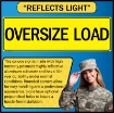 US Military Convoy Sign, Oversize Load XL, Alum HIP 0.063 - 50" X 16"