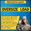 US Military Convoy Sign, OVERSIZE LOAD XL, Alum HIP 0.063 - 50" X 8"