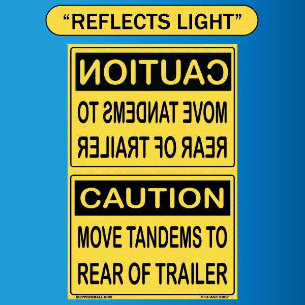 Move Tandems & Mirrored Loading Dock Sign, Alum HIP 0.063 - 18" X 24"