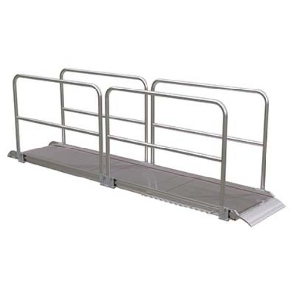Alum Walk Ramp W/Rail Overlap 144 X 28In - Vestil AWR-28-12A-HR