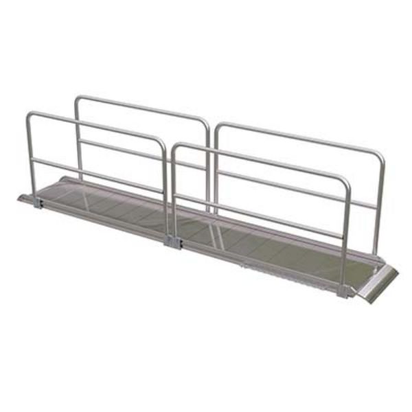 Alum Walk Ramp W/Rail Overlap 168 X 28In - Vestil AWR-28-14A-HR