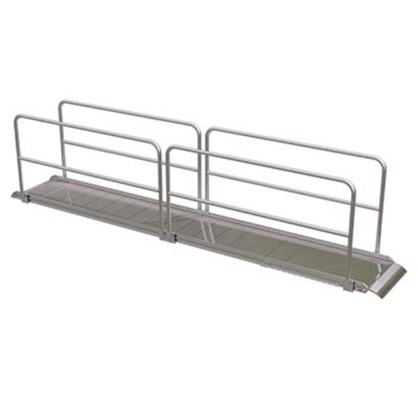 Alum Walk Ramp W/Rail Overlap 192 X 28In - Vestil AWR-28-16A-HR
