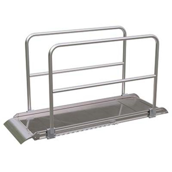 Alum Walk Ramp W/Rail Overlap 96 X 28 In - Vestil AWR-28-8A-HR