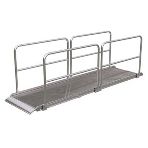 Alum Walk Ramp W/Rail Overlap 144 X 38In - Vestil AWR-38-12A-HR