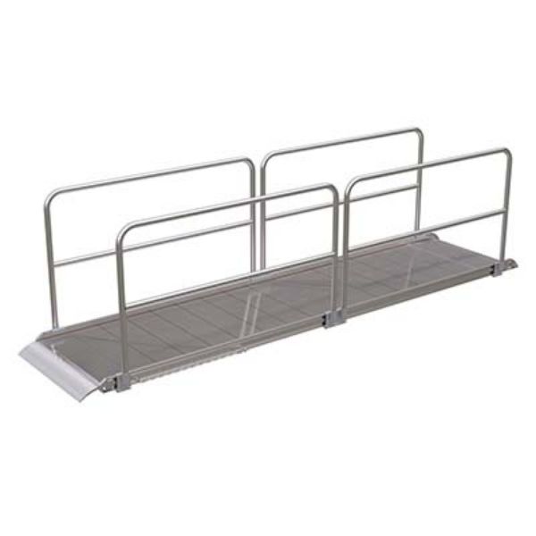 Alum Walk Ramp W/Rail Overlap 168 X 38In - Vestil AWR-38-14A-HR