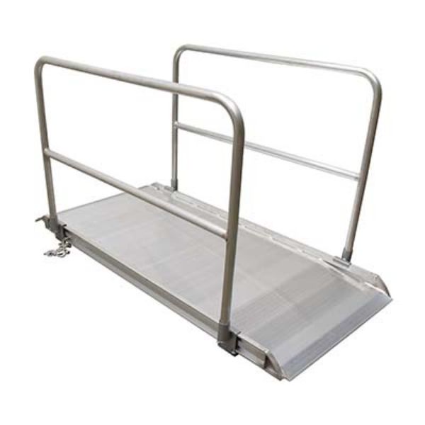 Alum Walk Ramp W/Rail Overlap 84 X 38 In - Vestil AWR-38-7A-HR