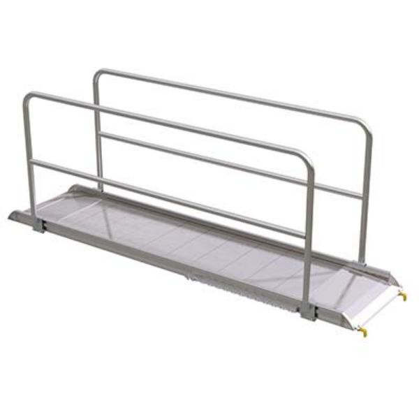 Alum Walk Ramp W/Rail Hook 120 X 28 In - Vestil AWR-28-10B-HR