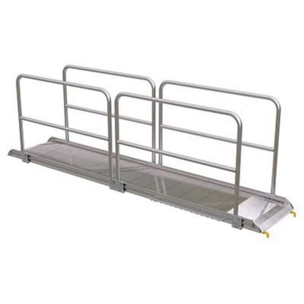 Alum Walk Ramp W/Rail Hook 144 X 28 In - Vestil AWR-28-12B-HR