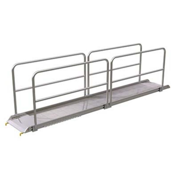 Alum Walk Ramp W/Rail Hook 168 X 28 In - Vestil AWR-28-14B-HR