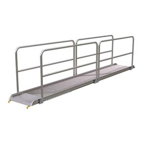 Alum Walk Ramp W/Rail Hook 192 X 28 In - Vestil AWR-28-16B-HR