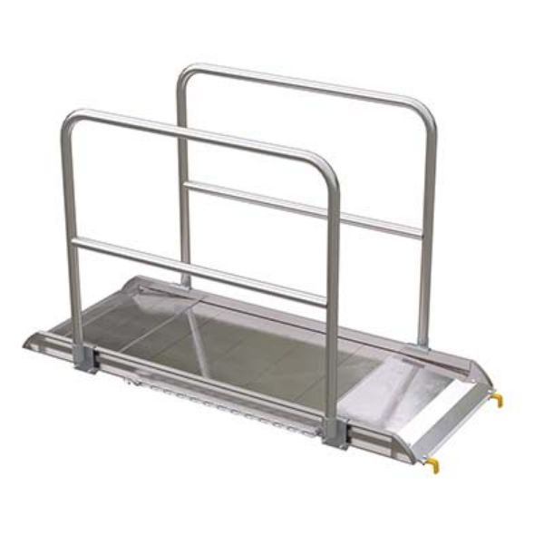 Alum Walk Ramp W/Rail Hook 72 X 28 In - Vestil AWR-28-6B-HR
