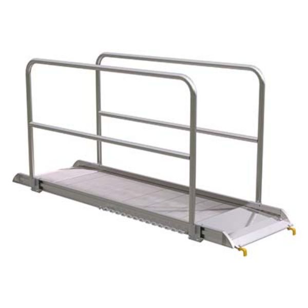 Alum Walk Ramp W/Rail Hook 96 X 28 In - Vestil AWR-28-8B-HR
