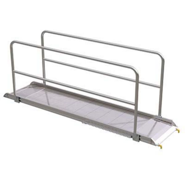 Alum Walk Ramp W/Rail Hook 108 X 28 In - Vestil AWR-28-9B-HR