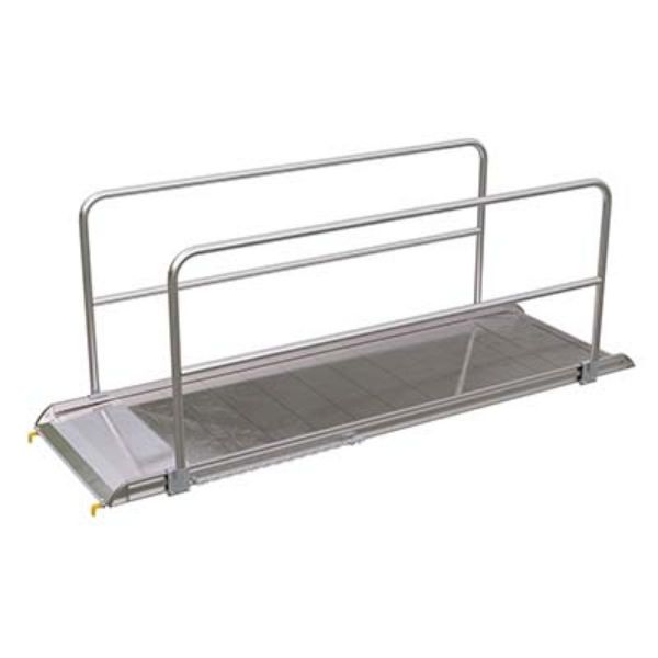 Alum Walk Ramp W/Rail Hook 120 X 38 In - Vestil AWR-38-10B-HR