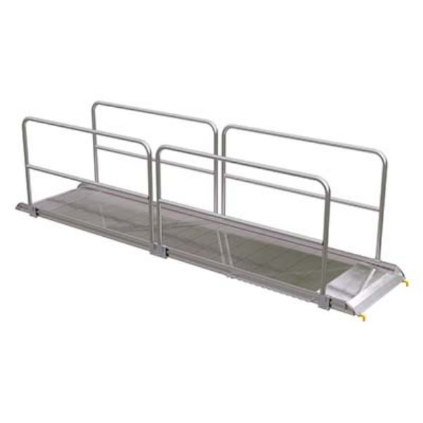 Alum Walk Ramp W/Rail Hook 168 X 38 In - Vestil AWR-38-14B-HR