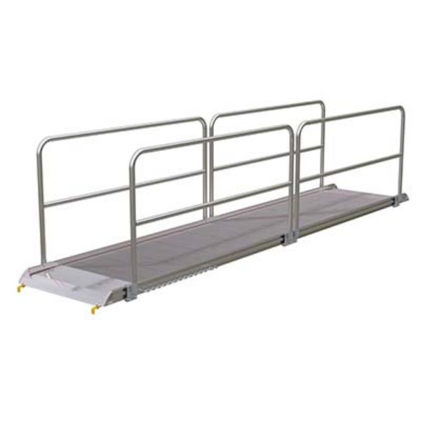 Alum Walk Ramp W/Rail Hook 192 X 38 In - Vestil AWR-38-16B-HR